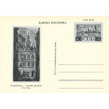 Karta Cp 210 IB Warszwa - Stare Miasto -Ulica Piwna -sygn. I.62-50.000